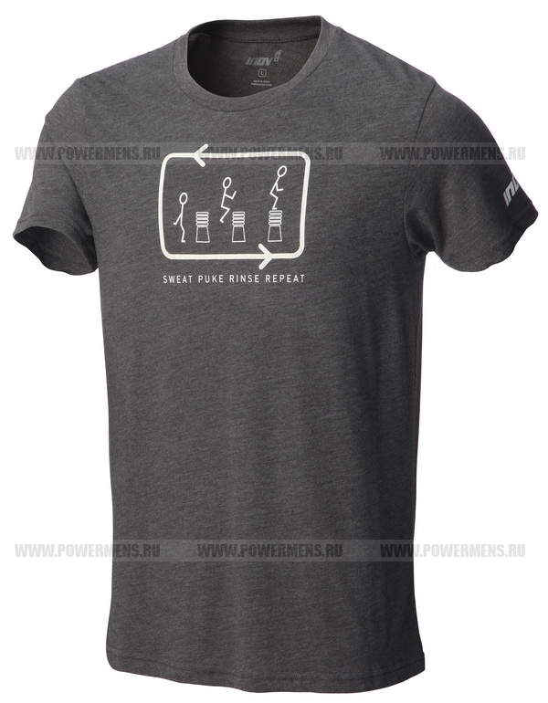 Заказать INOV-8, FF TRI BLEND TEE™ (Mens) SWEAT PUKE RINSE REPEAT - Мужская футболка