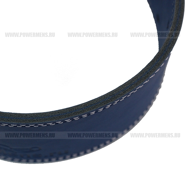 Купить в СПб PowerMens, Ремень для пауэрлифтинга кожаный (синий)