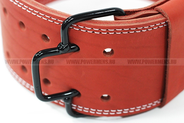Купить в Москве PowerMens, Ремень для пауэрлифтинга кожаный (красный)
