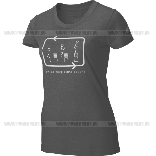 Купить в СПб INOV-8, FF TRI BLEND TEE™ (Womens) SWEAT PUKE RINSE REPEAT - Женская футболка