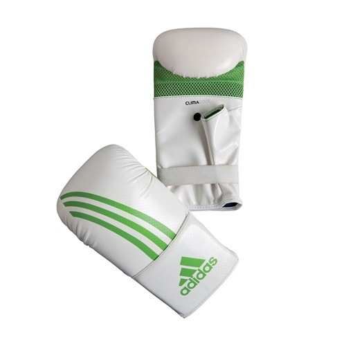 Купить Adidas Box-Fit, Снарядные перчатки арт. ADIBGS01/B (Белый/Зеленый)